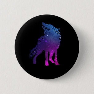 Howling Wolf Silhouette Wolves Forest Animal Ronde Button 5,7 Cm