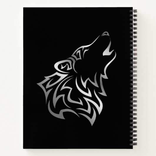 Howling Wolf Silver Black Monogram Notitieboek (Achterkant)