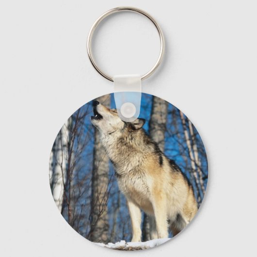 Howling Wolf Sleutelhanger (Voorkant)