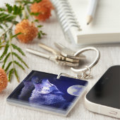 Howling Wolf Sleutelhanger (Voorkant Rechts)