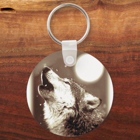 Howling Wolf Sleutelhanger (Voorkant)