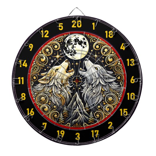 Howling Wolf staat voor vrijheid en macht Dartbord (Voorkant)