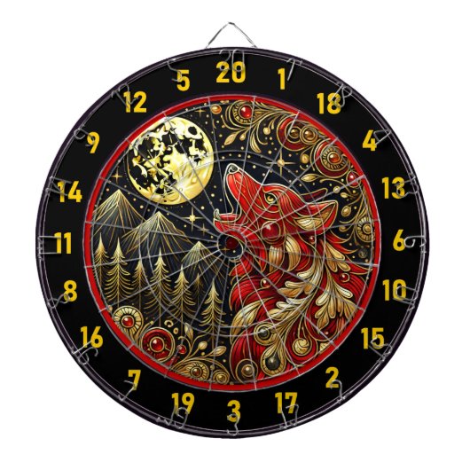 Howling Wolf staat voor vrijheid en macht Dartbord (Voorkant)