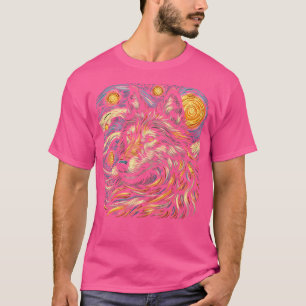 Howling Wolf Sterren Moon Space Sterrennacht Wildl T-shirt