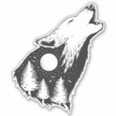 Howling Wolf Sticker (Voorkant)