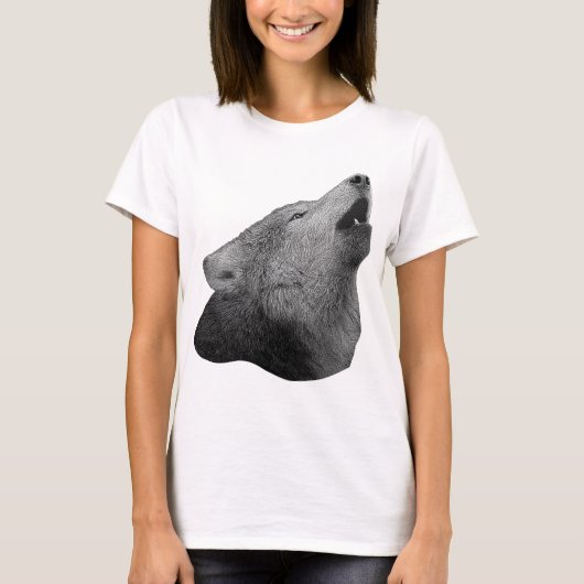 Howling Wolf - Stijlvol Afbeelding T-shirt (Voorkant)