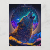 Howling Wolf Surreal Fantasy Briefkaart (Voorkant)