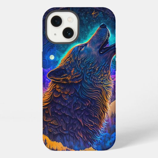 Howling Wolf Surreal Fantasy iPhone Hoesje (Achterkant)