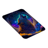 Howling Wolf Surreal Fantasy Magneet (Rechterzijde)