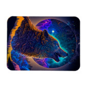 Howling Wolf Surreal Fantasy Magneet (Horizontaal)