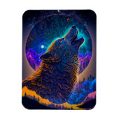 Howling Wolf Surreal Fantasy Magneet (Verticaal)