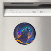 Howling Wolf Surreal Fantasy Magneet (Insitu (Vaatwasser))