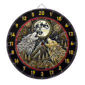 Howling Wolf symboliseert kracht en wilde vrijheid Dartbord (Voorkant)
