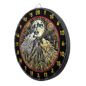 Howling Wolf symboliseert kracht en wilde vrijheid Dartbord (Voorkant Rechts)