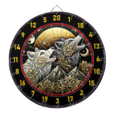 Howling Wolf symboliseert kracht en wilde vrijheid Dartbord (Voorkant)