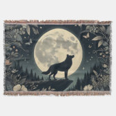 Howling Wolf Tassel Gooi Deken (Voorkant)