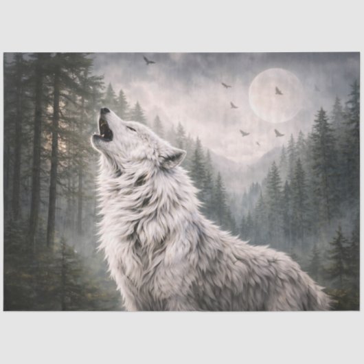 Howling Wolf Tissue Paper Tissuepapier (Voorkant)