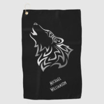 Howling Wolf Tribal Black en Silver Monogram