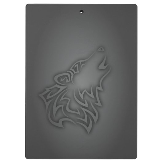 Howling Wolf Tribal Black Klembord (Achterkant)