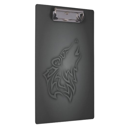 Howling Wolf Tribal Black Klembord (Rechts)