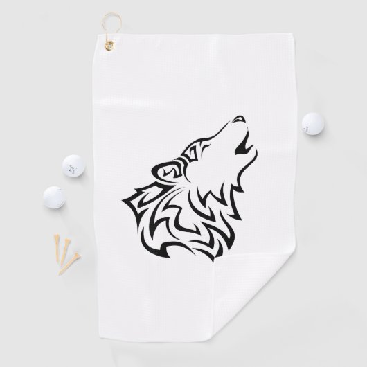 Howling Wolf Tribal Golfhanddoek (Insitu)