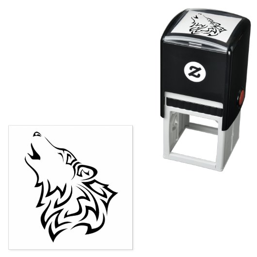 Howling Wolf Tribal Zelfinktende Stempel (In situ)