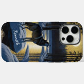 Howling Wolf Under Full Moon beroemd gemaakt door  Case-Mate iPhone Case (Achterkant (horizontaal))
