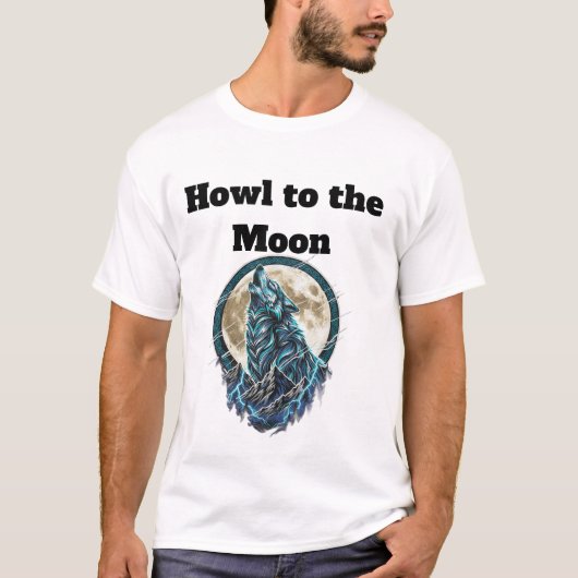 Howling Wolf Under the Full Moon | Wild Spirit T-S T-shirt (Voorkant)