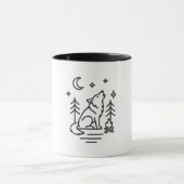 Howling Wolf Under the Moon Coffee Mug Mok (Midden)