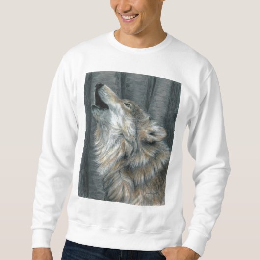 Howling Wolf Unisex Sweatshirt mannen of dames (Voorkant)