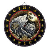 Howling Wolf verlicht kracht en vrijheid Dartbord (Voorkant)