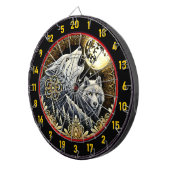 Howling Wolf verlicht kracht en vrijheid Dartbord (Voorkant Rechts)