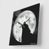 Howling Wolf Vierkante Klok (Hoek)