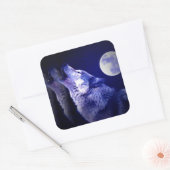Howling Wolf Vierkante Sticker (Envelop)