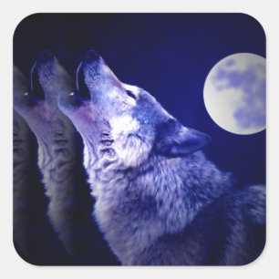 Howling Wolf Vierkante Sticker