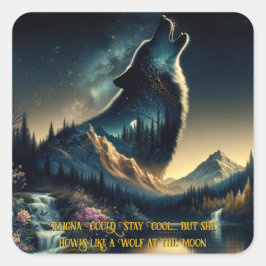 Howling Wolf Vierkante Sticker