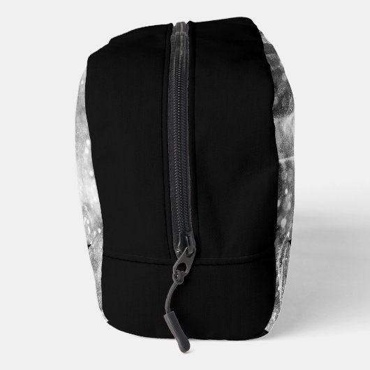 Howling Wolf Volle maan zwart wit Custom Monogram Toilettasje (Rechts)