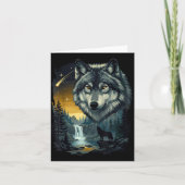 Howling Wolf Waterfall Scene For Nature Lovers And Kaart (Voorkant)