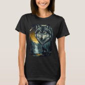 Howling Wolf Waterfall Scene For Nature Lovers And T-shirt (Voorkant)
