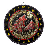 Howling Wolf weerspiegelt wilde vrijheid en macht Dartbord (Voorkant)