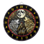 Howling Wolf weerspiegelt wilde vrijheid en macht Dartbord (Voorkant)