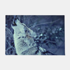 Howling Wolf Winter Forest Deurmat