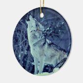 Howling Wolf Winter Forest Keramisch Ornament (Links)