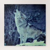 Howling Wolf Winter Forest Legpuzzel (Verticaal)