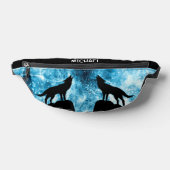 Howling Wolf Winter sneeuwachtig blauw zwart Custo Heuptasje (Liggend)