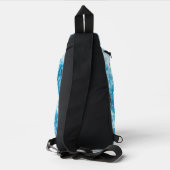 Howling Wolf Winter sneeuwachtig blauw zwart Custo Sling Bag (Achterkant)