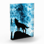 Howling Wolf Winter sneeuwblauwe rook Abstract Fotoblokken (Links)