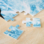 Howling Wolf Winter sneeuwblauwe rook Abstract Legpuzzel (Zijkant)