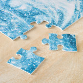 Howling Wolf Winter sneeuwblauwe rook Abstract Legpuzzel (Zijkant)