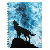 Howling Wolf Winter sneeuwblauwe rook Abstract Notitieboek (Voorkant)